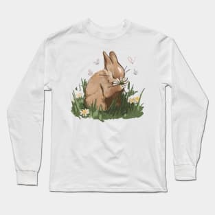 Rabbit and flowers Long Sleeve T-Shirt